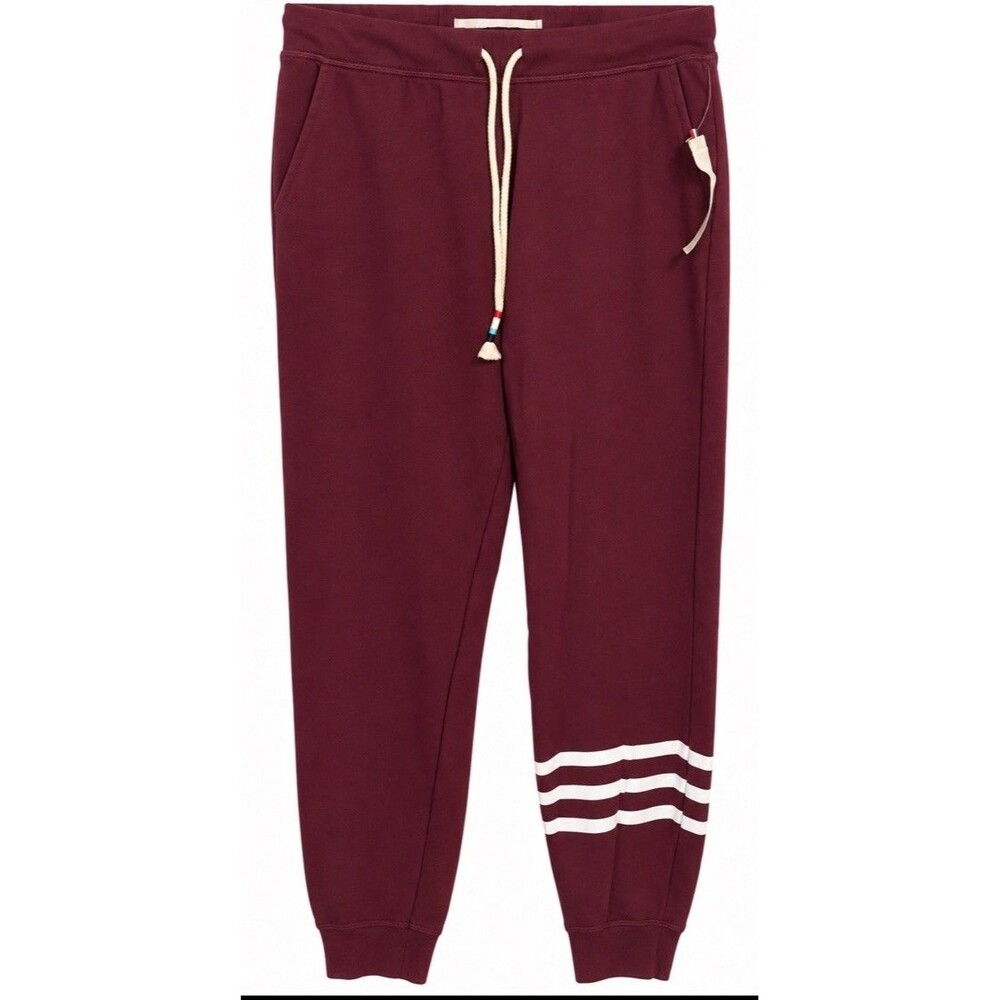 NWT Sol Angeles Jogger Wave Sweatpants Women’s Medium Burgundy 100% Cotton